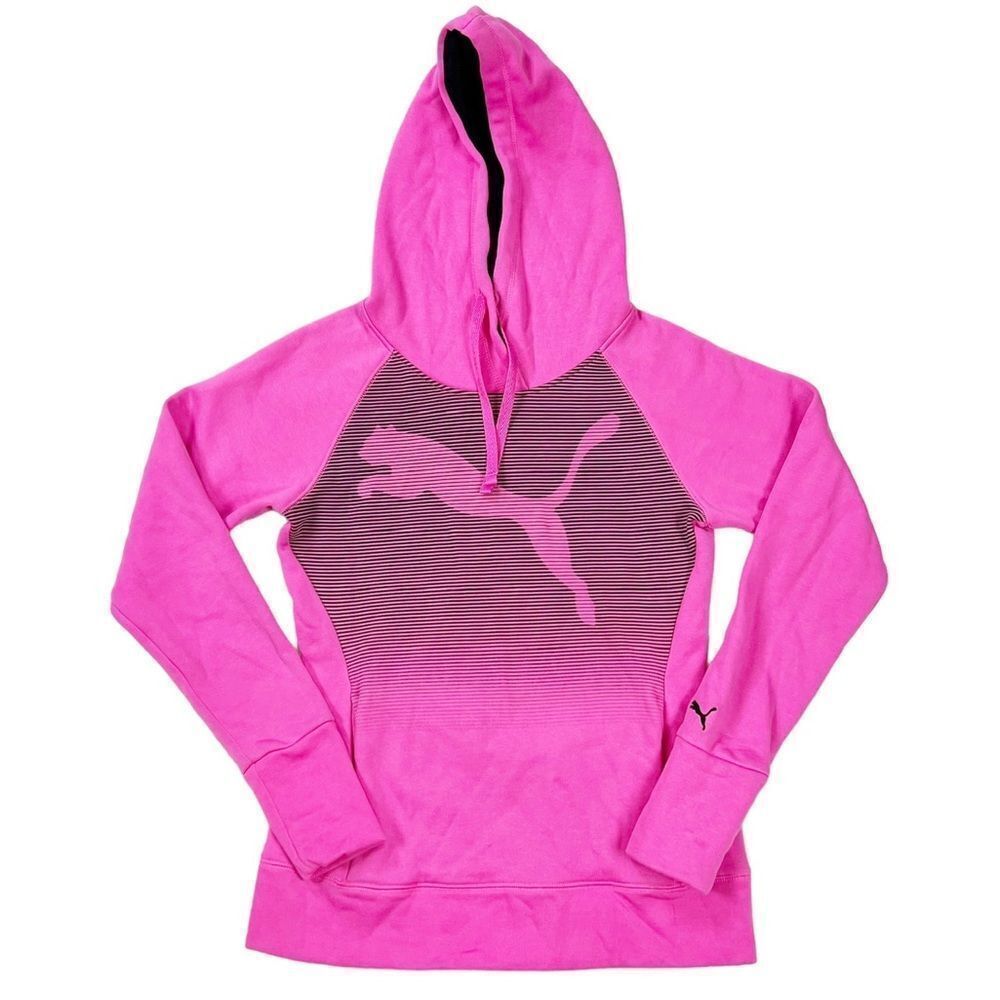 Puma Warm Cell Pink Logo Pullover Hoodie Jacket Size Small‎